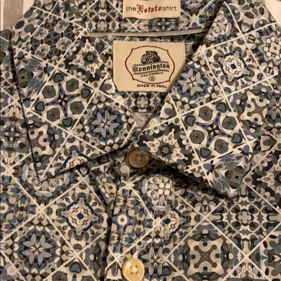 Kennington Men’s Abstract Causal SS Button Down - Picture 4 of 7